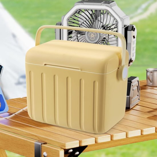 Performance Koelbox - Passieve IJsbox - Buitenactiviteiten - Houdt dagen koud - 6 Liter - Geel/Wit — afbeelding 5