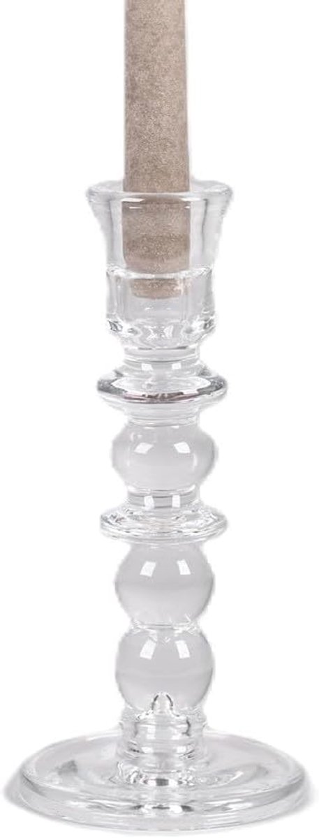 Kaarsenhouder D 11 cm H 23 cm - Glas - Elegante uitstraling - Ideaal voor sfeervolle avonden - SnelShoppen