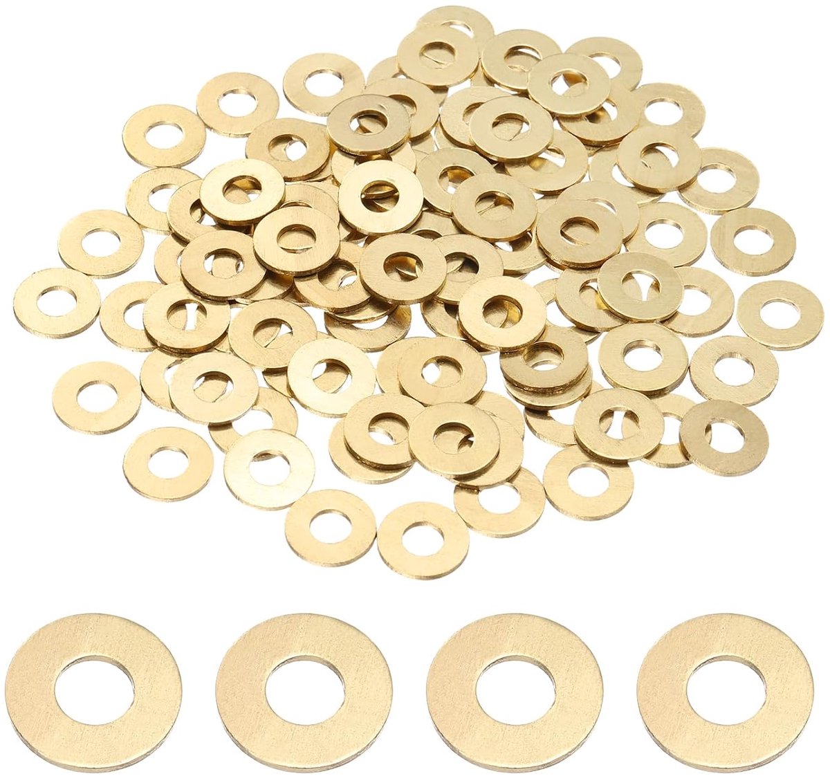 Platte schijven 12 mm binnendiameter x 5 mm buitendiameter x 1 mm dikte metalen afdichtringen, metrische afdichtringen, sluitringen voor schroeven en moeren