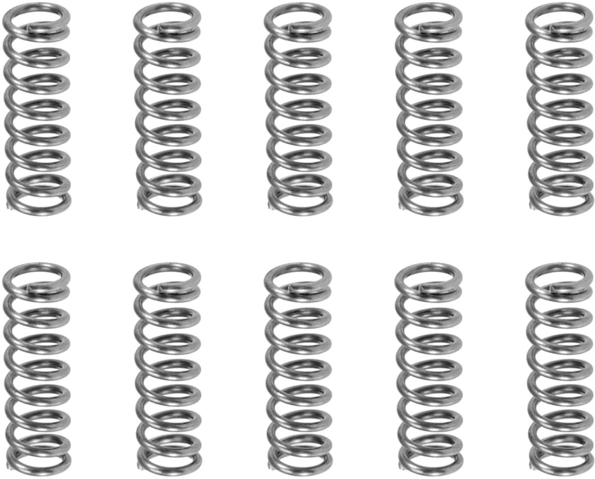 1,2 x 8 x 25 mm (DxADxL), compressieveer, 15 stuks, goed voor machine, veerstaal, uitbreidingsveer, grijs