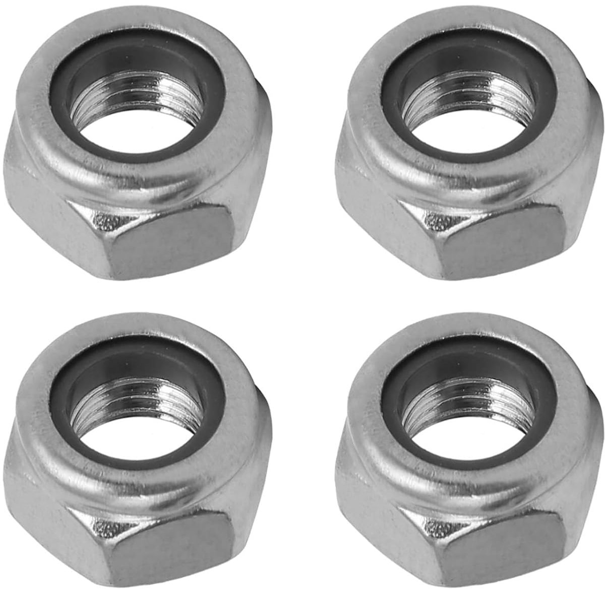 M8 x 1,25 mm zeskantige slotmoer x 4 stuks 304 roestvrij staal linkshandige schroefdraad slot ingestoken zeskantige moersluitingen voor machinebevestiging [zilverkleur]