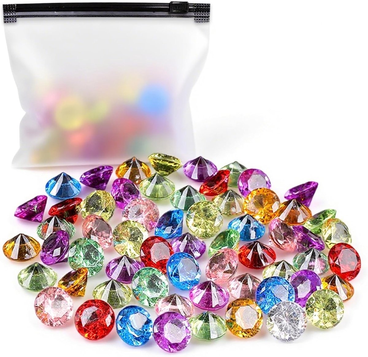 60 stuks edelstenen voor kinderen, 20 mm, acryl diamanten, decoratie, kleurrijke kristallen, spel diamanten voor tafeldecoratie vazen, feestcadeautje, bruiloft, school