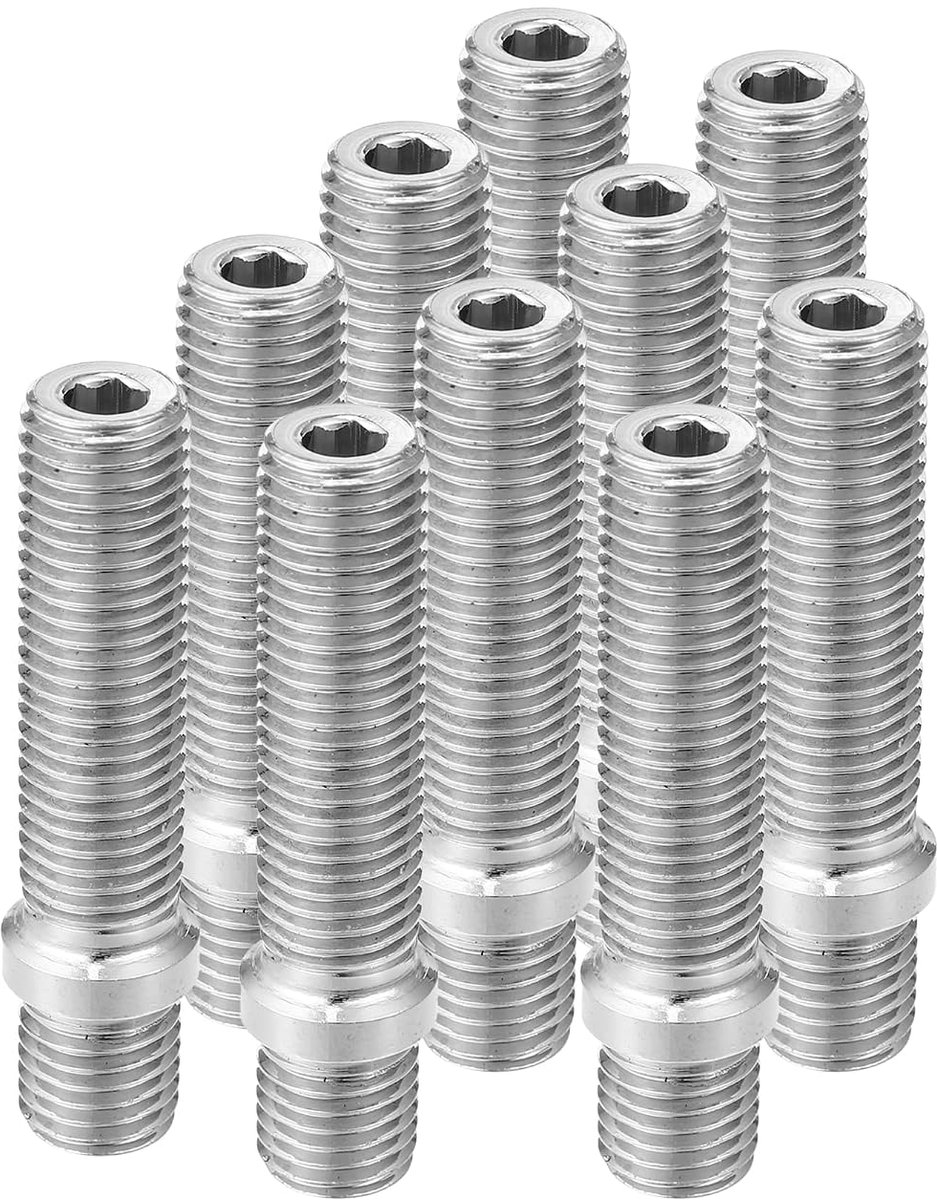 10 stuks M12x1,5 naar M12x1,5 wielbouten, ombouw voor BMW zilverkleurig