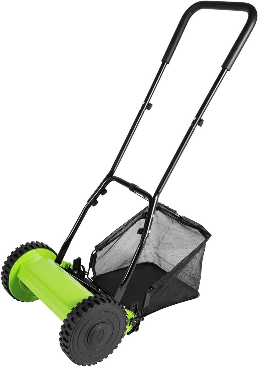 Mulcher handmatige grasmaaier - snijbreedte 30 cm - verstelbare snijhoogte 12-45 mm - SnelShoppen