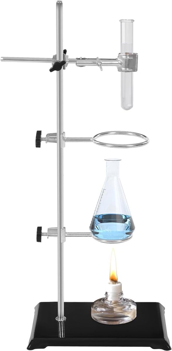 Laboratoriumstandaard-set 50 cm - metalen statief - verstelbare clips - veilig experimenteren - SnelShoppen