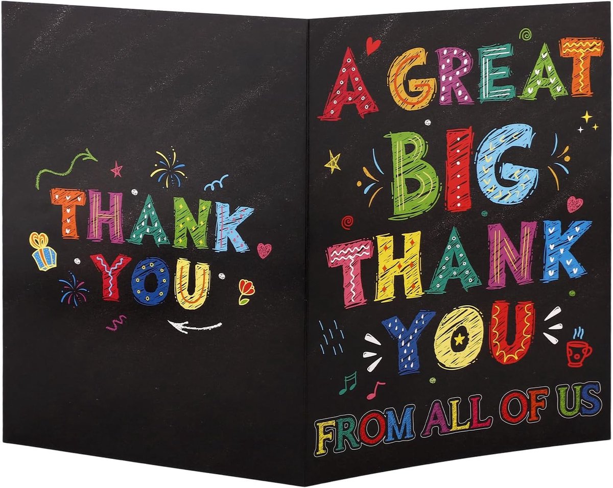 Dankjewel Kaart met Envelop, 40x27cm Extragroot Gigantisch Reusachtig Waardering Felicitatiekaart Een Geweldig Bedankje voor Leraar Baas Collega's Vrienden