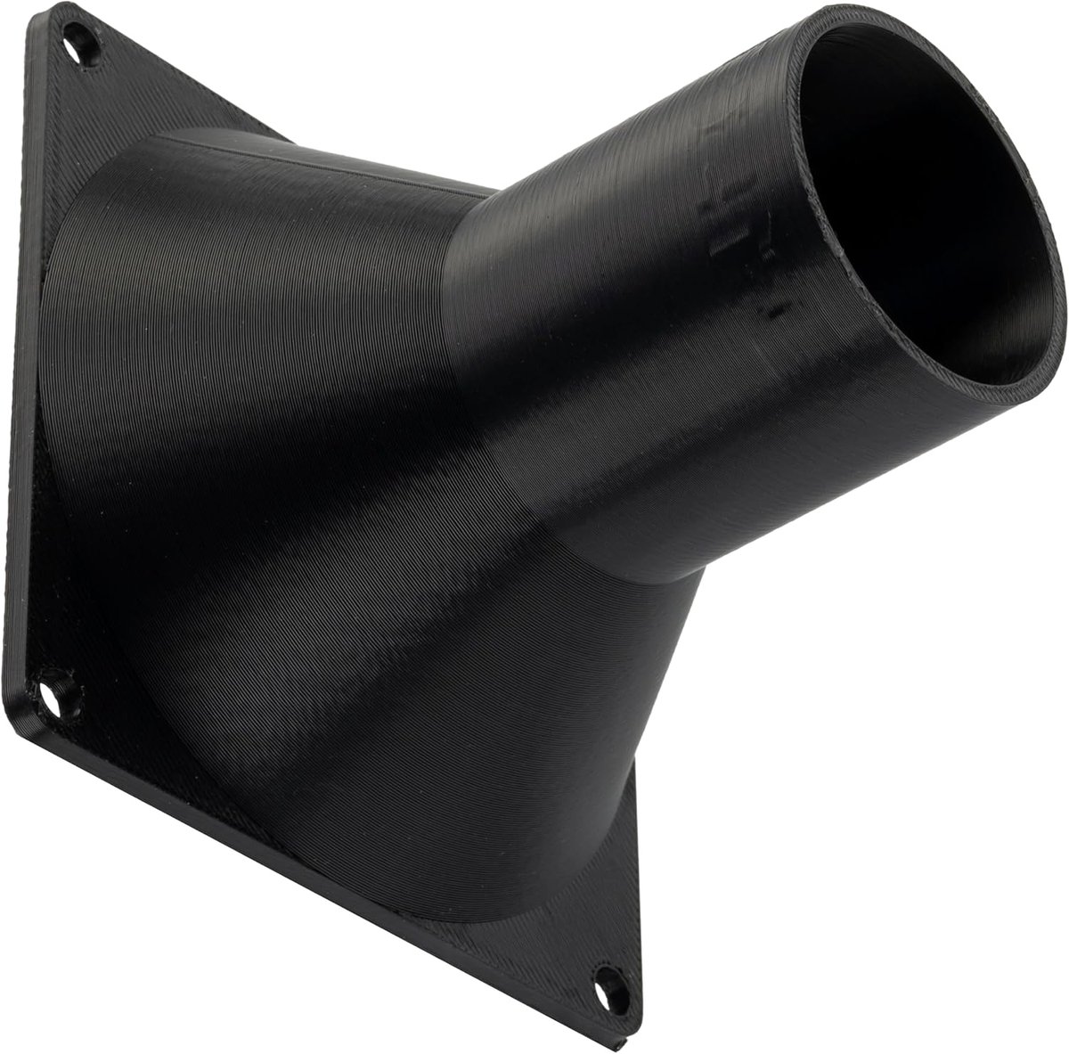Vierkant-rond luchtstroomadapter voor ventilatiekanaal 80x80 mm Ø38 mm in ABS kunststof