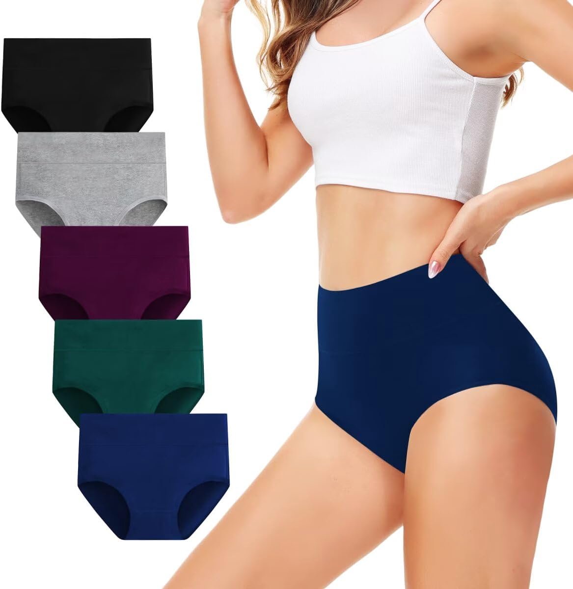 Dames Ondergoed 5-pack Slip Korsetbroek Katoen Hoge Taille Ademend