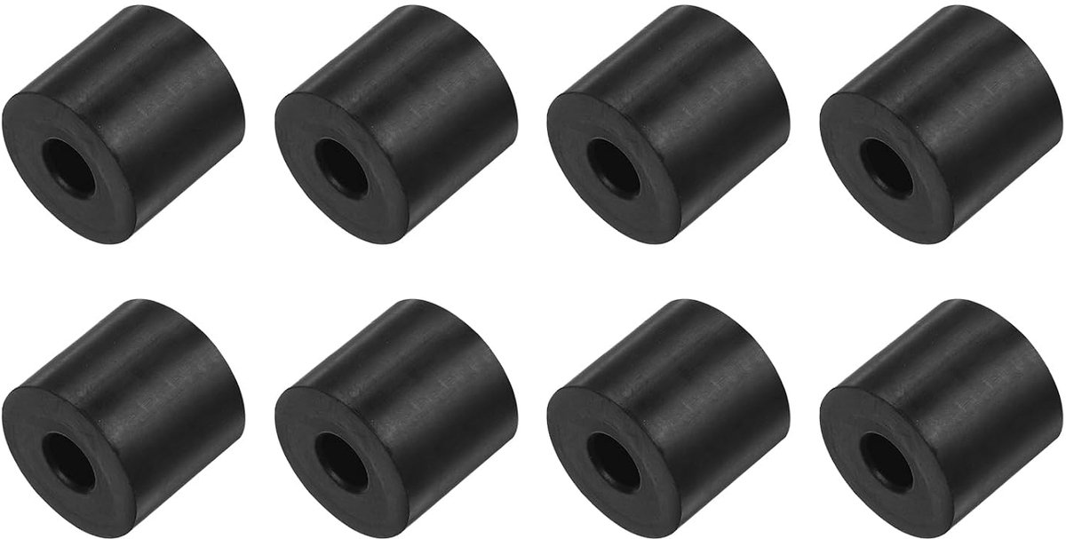 8 x vibratie-isolatiepads van rubber [10 x 30 x 30 mm], voor accessoires voor huis, auto's en boten, neopreen, zwart