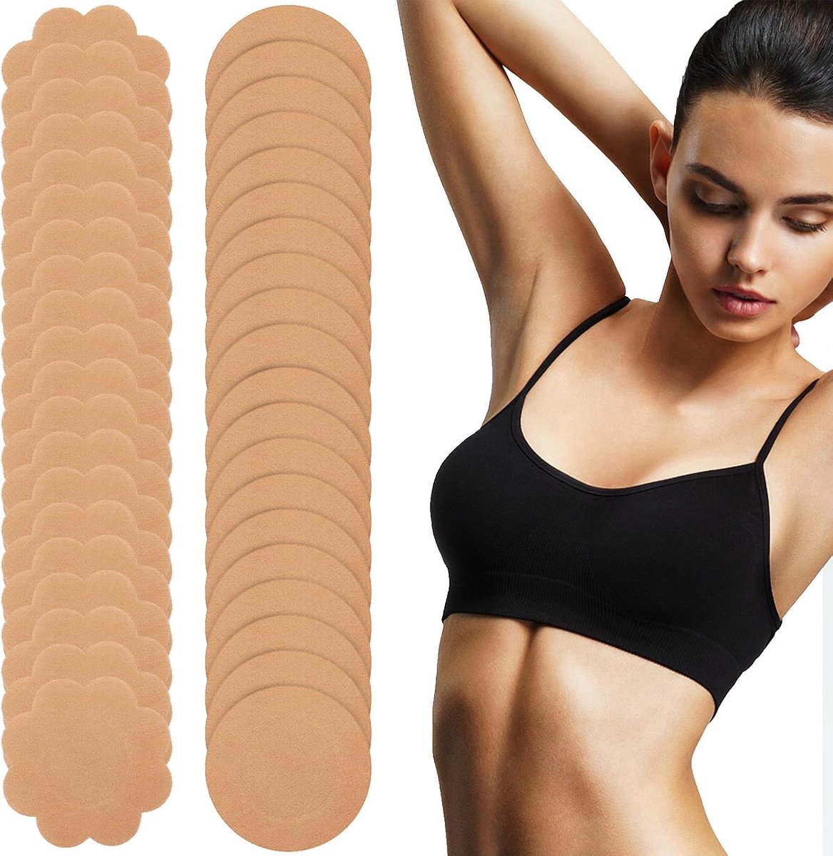 40 stuks wegwerp-tepelafdekkingen voor vrouwen, pasties, zelfklevende beha-inzetstukken, borstkussenstickers, zelfklevende borstkussens, inzetstukken met borstlifting-effect