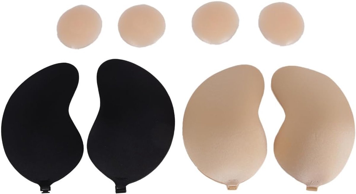 2 sets strapless rugloze zelfklevende bh met tepelbedekkers voor vrouwen Onzichtbare push-up bh voor rugloze jurken Badmode Bruiloften Feesten