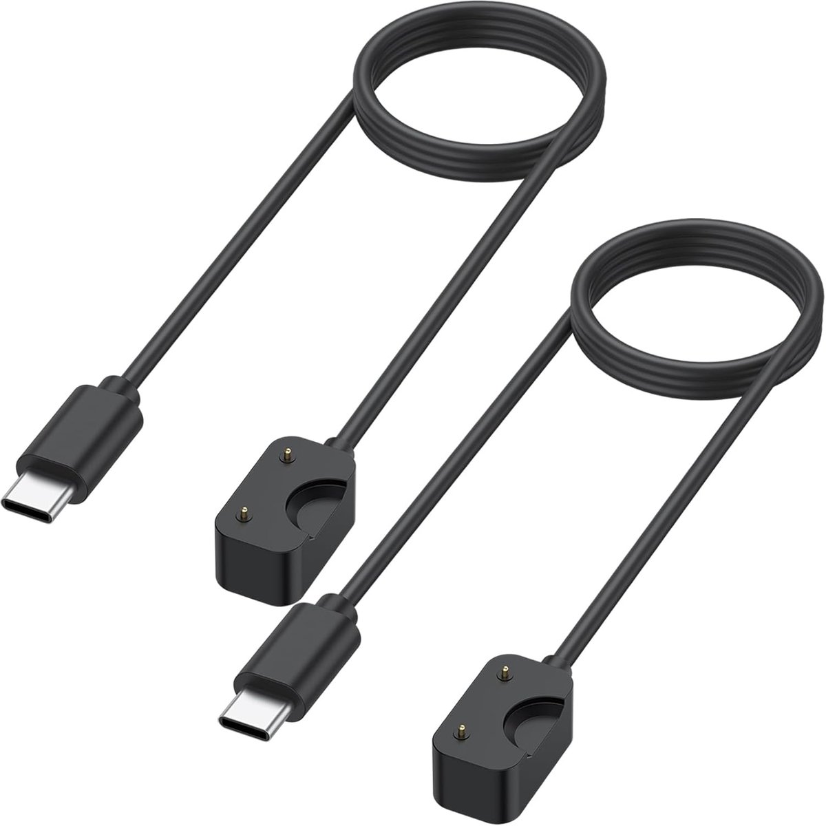Oplaadkabels voor Samsung Galaxy Fit 3, 2 stuks, USB C snellader, draagbare originele vervangende oplader voor Samsung Galaxy Fit 3 SM-R390, 100 cm, zwart