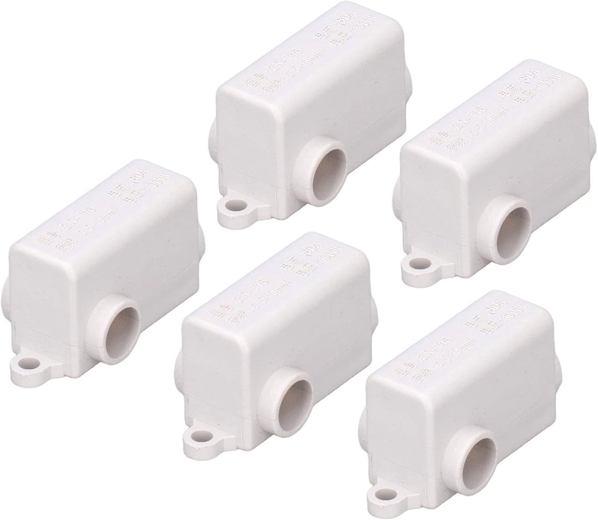 Kabelverbinders, T-type-kabelverbinders, T-connector, splitterklemmen, schroefverbinderset, splitter-schroefblokset, 1000 V, 80 A, 5 stuks