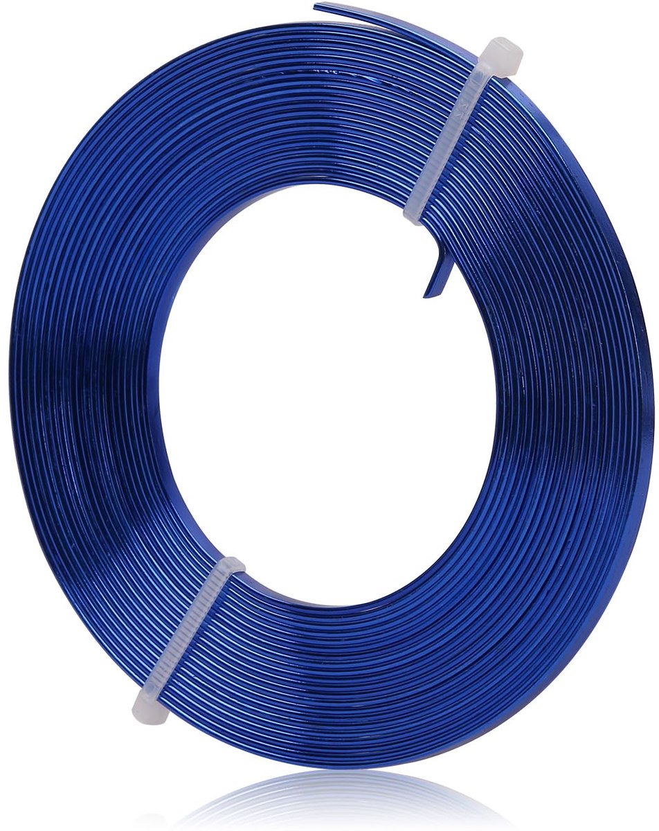 Draad, 3 x 1 mm zachte en flexibele aluminium platte draad voor knutselen, voor het maken van sieraden, modelleren, stenen zetten en doe-het-zelf-projecten (blauw)