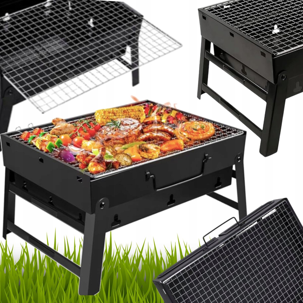 Draagbare Koolgrill 27x35 cm - Opvouwbaar, Camping & Reizen