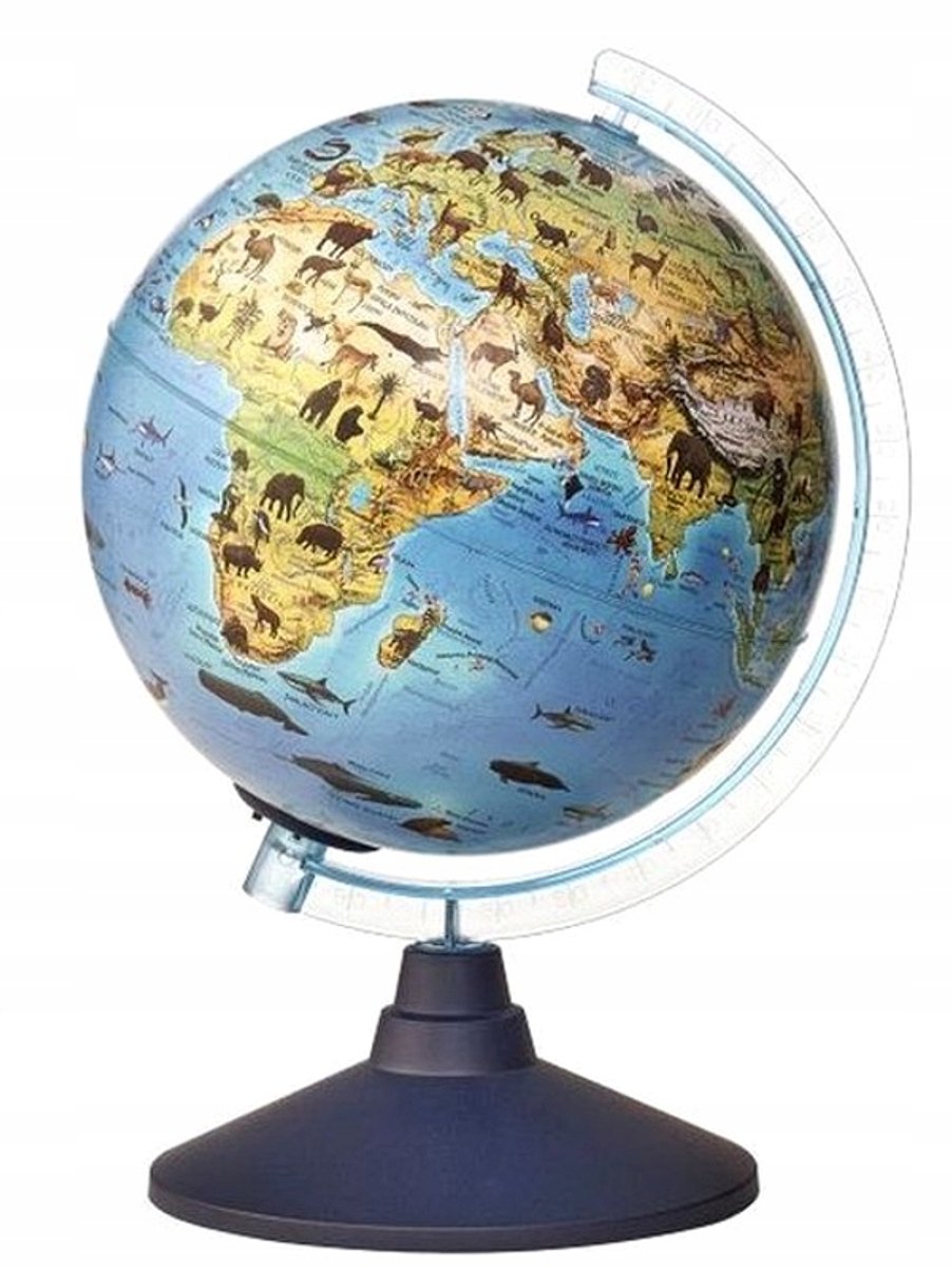Alaysky LED Wereldbol 25 cm met Dieren - Interactieve Leerervaring
