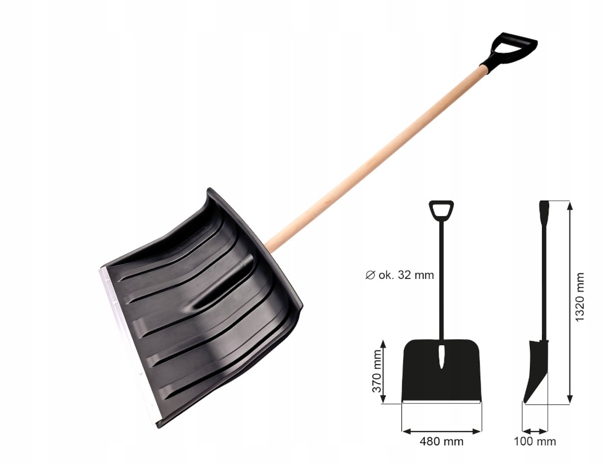 Lichtgewicht Sneeuwschuiver 48cm met Houten Steel