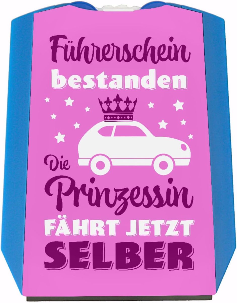 Parkeerschijf prinses - roze met tekst rijbewijs gehaald - glanzend - voorkom boete bij parkeren - SnelShoppen
