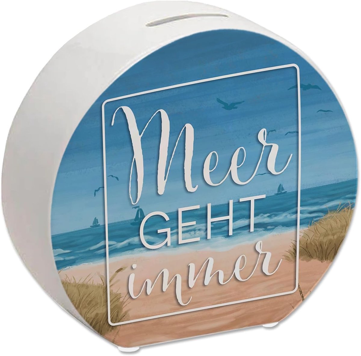 Spaarpot met vakantiethema - praktische spaarpot voor kinderen - bespaar voor je vakantie aan zee - SnelShoppen