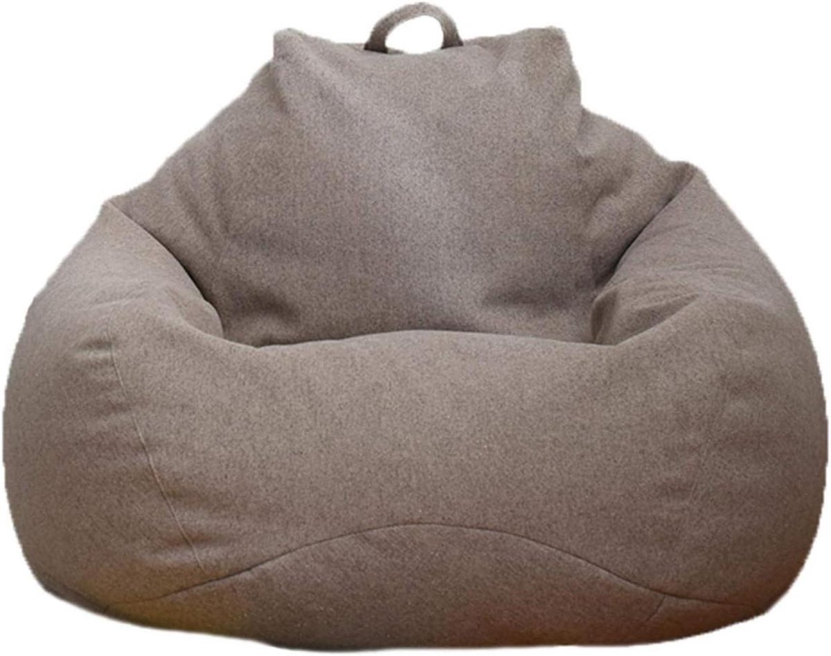 Zitzakhoes - Opbergzak Loungestoelhoes - Opbergen en Zitten - Met Rits - 90 x 110 cm - Vlas Bruin