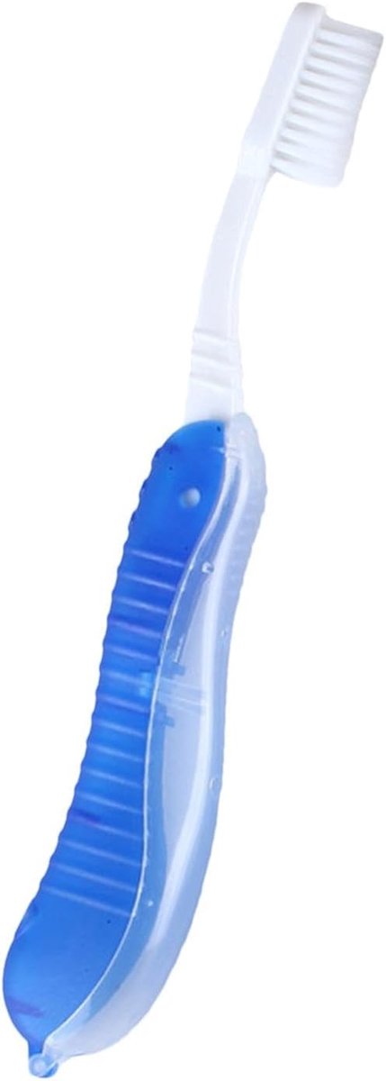 Opvouwbare Tandenborstel - Reis Tandenborstel - Tanden Reinigen - Ergonomisch Handvat - 18.3 cm Uitgevouwen - Blauw