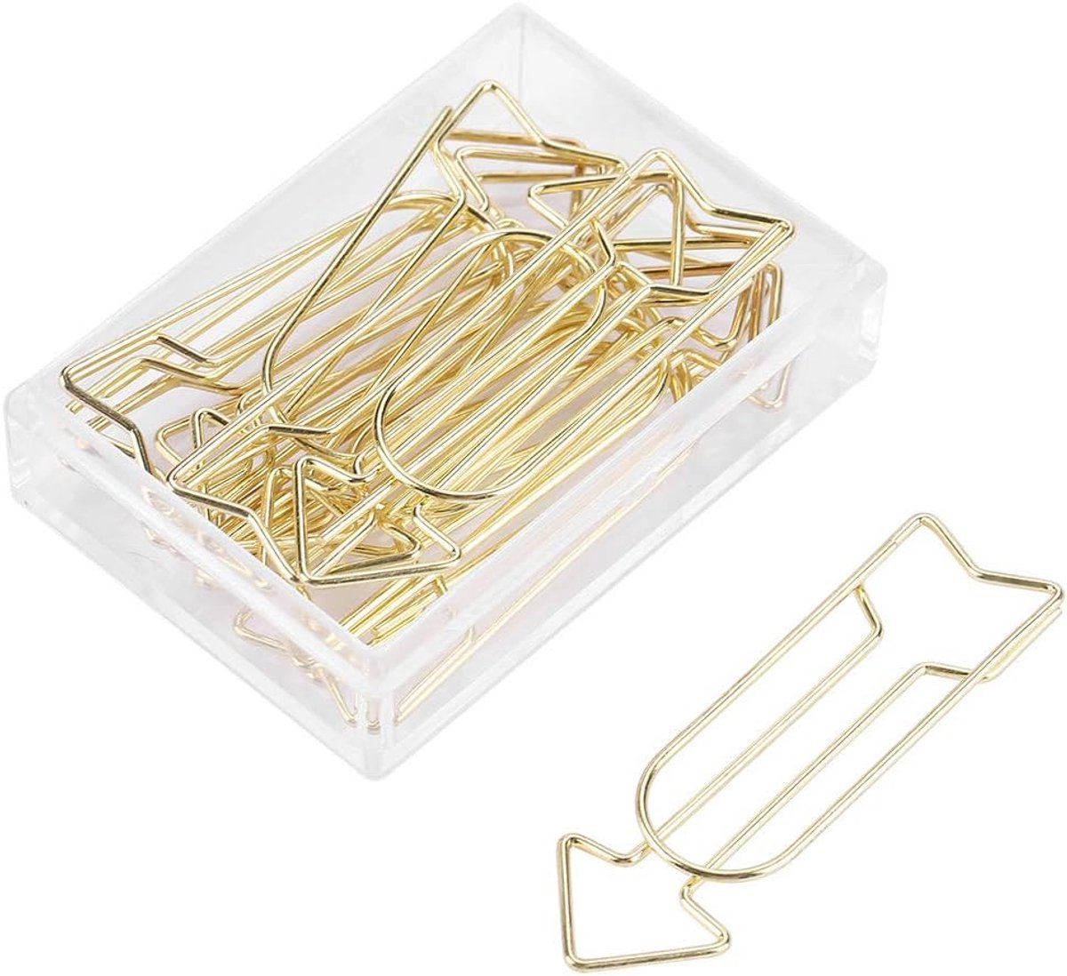 Paperclips 12 stuks - Gouden metaal - Sterke grip - Voor persoonlijke organisatie - SnelShoppen