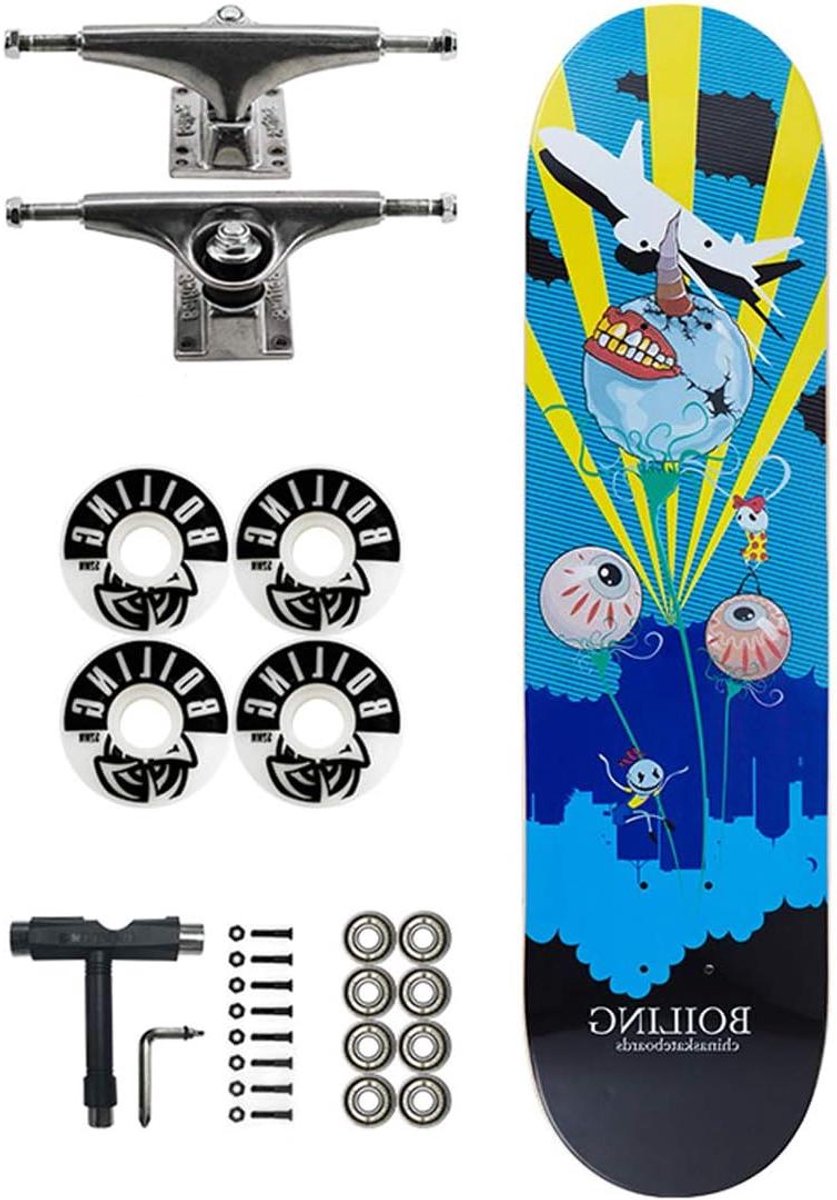 Skateboard Kinderen Beginner 4-wiel skateboard esdoorn skateboard Oefenen Skatevaardigheden 7-laags esdoorn dek 79 x 20 cm