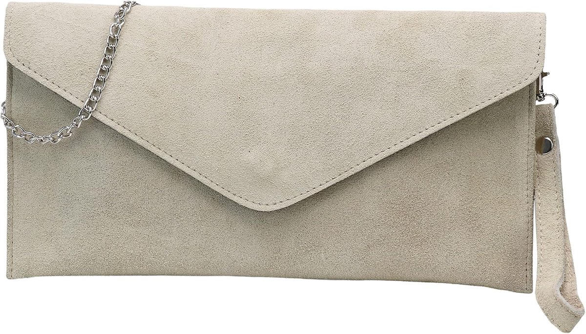 Clutch schoudertas klein - suede of metallic - elegant ontwerp - perfect voor avonden - SnelShoppen