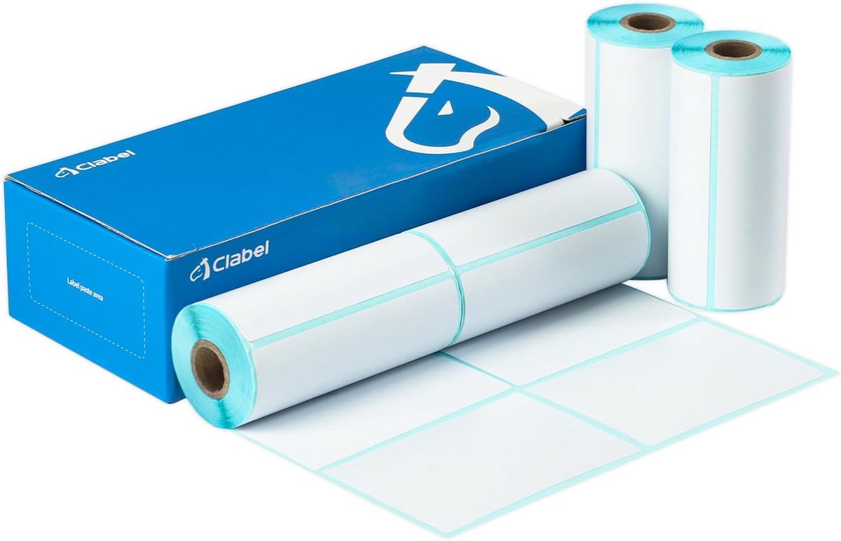 Thermische etiketten 75 x 50 mm - wit - 4 rollen - ideaal voor verzending - ShopVlot