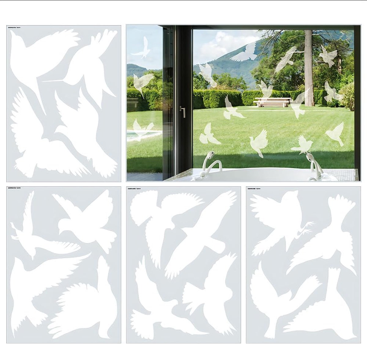Raamstickers Anti-botsing Vogels - 4 Vellen - Herbruikbaar - Decoratieve Raamversiering voor Vogelbescherming - ShopVlot