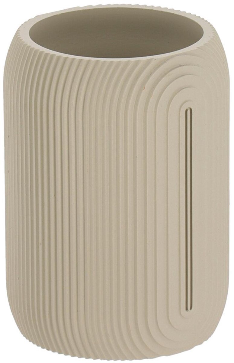 Tendance tandenborstel houder/beker Provence - beige - 270ml - rond - polyresin
