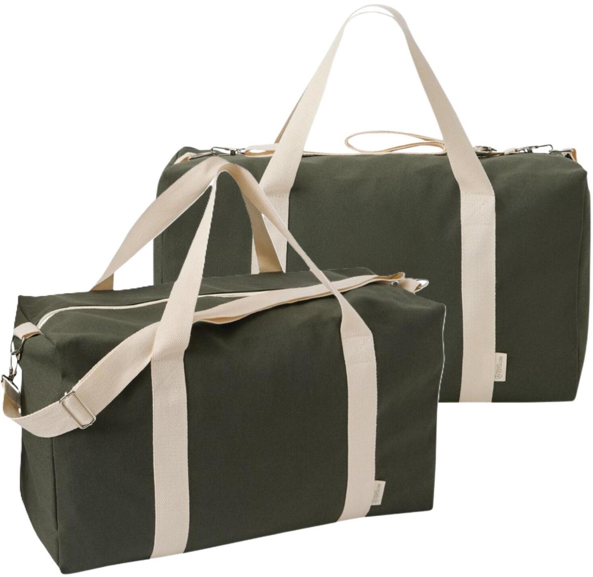 Sporttas Fitness Pro - 2x - 48 x 27 x 21 cm - 27 liter - donkergroen - vrije tijd reistas - voor kind/volwassenen