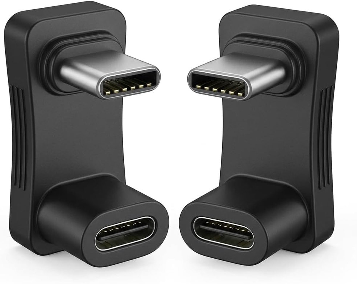 USB C Adapters 180° U-vorm - Plug naar Bushoek - 100W PD Snelladen - Ideaal voor Steam Deck - SnelShoppen
