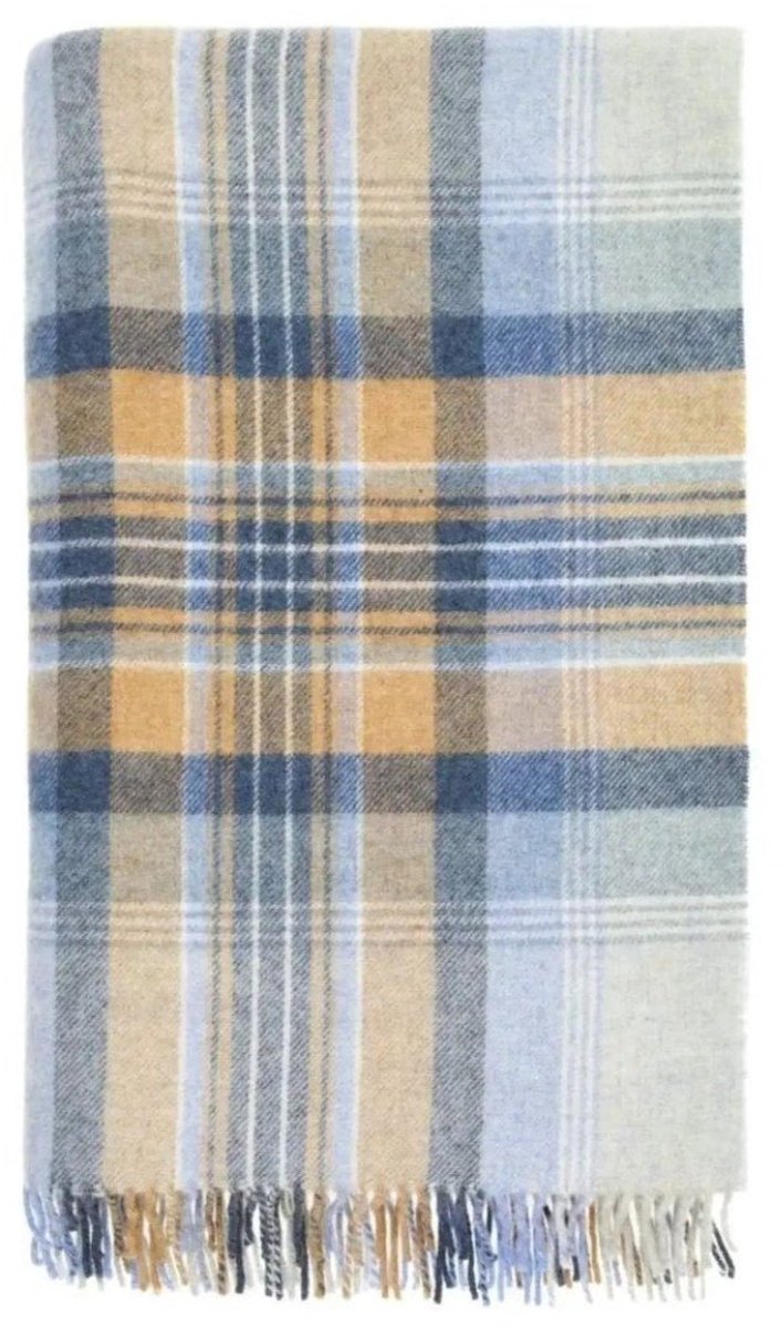 Bronte by Moon Plaid Kintyre Blauw - Shetland Lamswol - 140x185 - Bronte by Moon