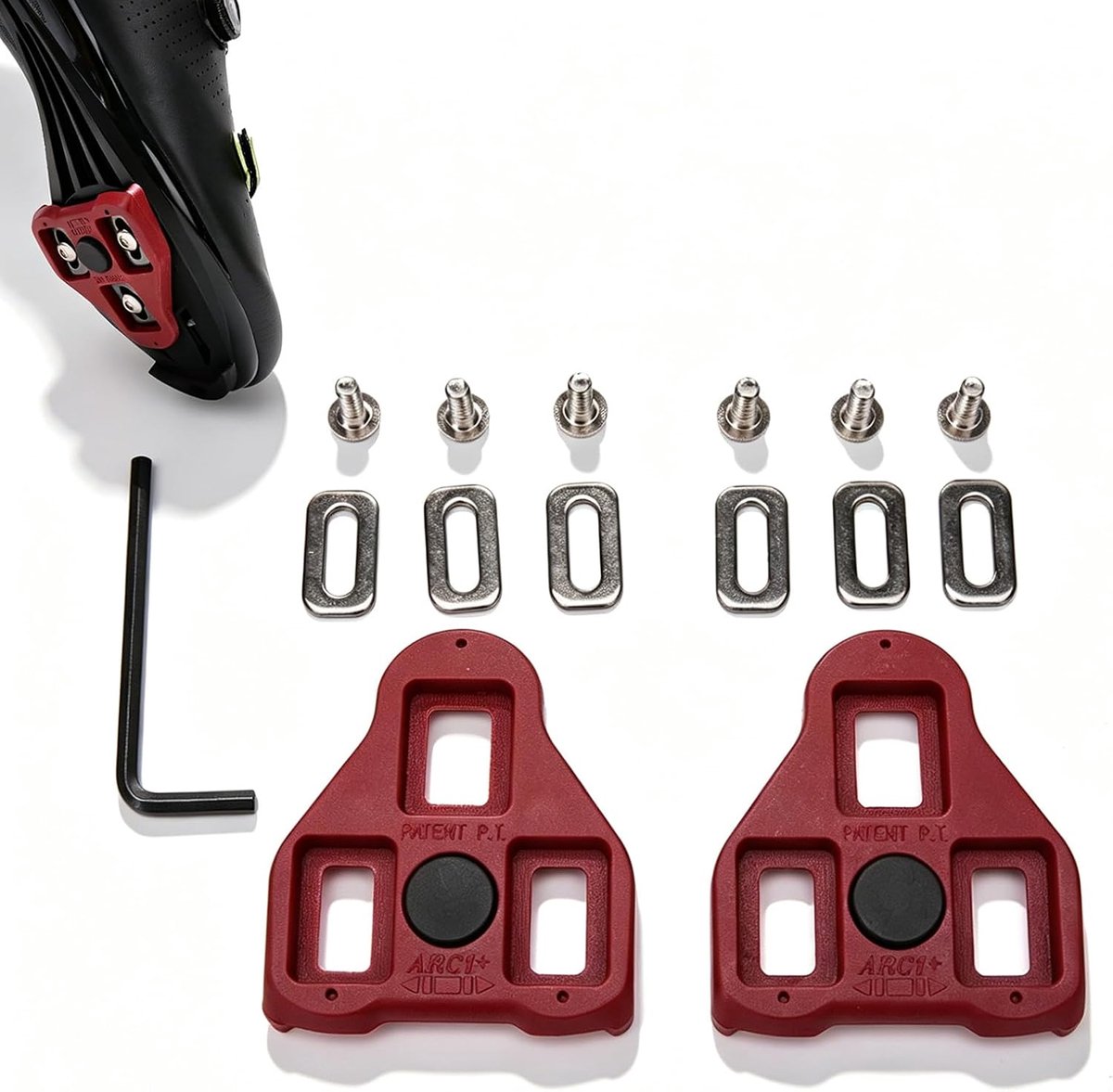 Fiets schoenen cleats - SPD cleats - rood - voor mountainbiken en indoor fietsen - SnelShoppen