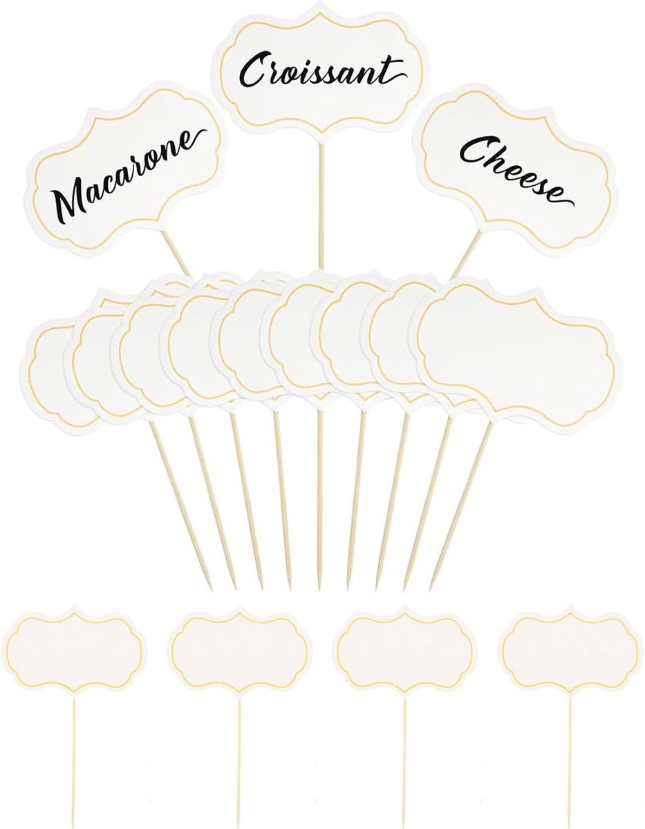 Food Decoration Labels 30pcs - krijtbord pickers - stevige karton - ideaal voor feesten - SnelShoppen