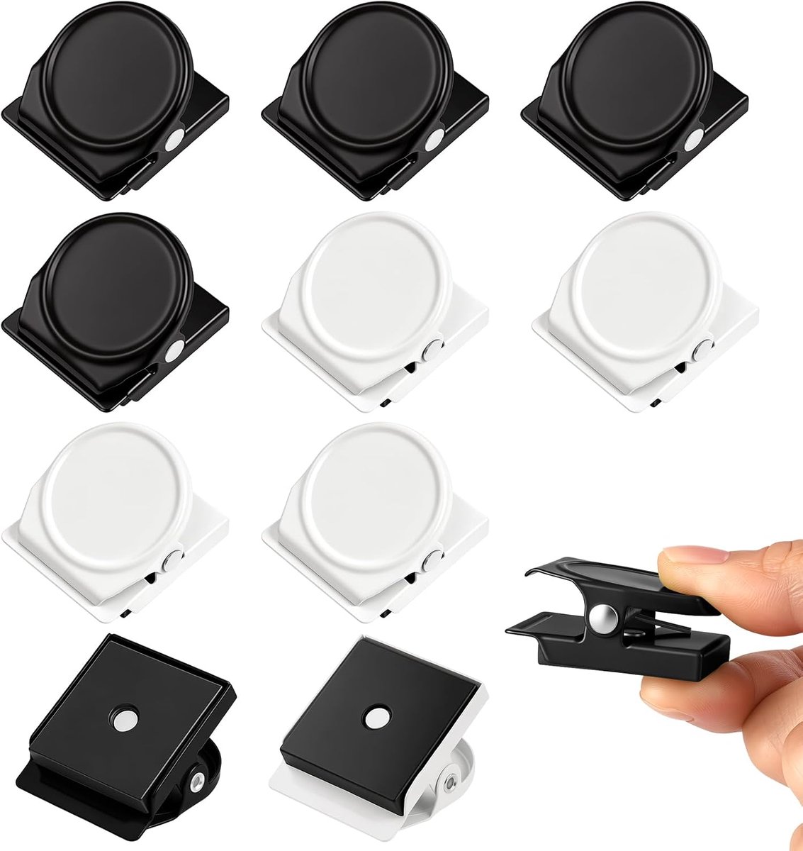 Magnetische clips 8 stuks - metaal - sterke bevestiging - ideaal voor koelkast en magneetbord - SnelShoppen