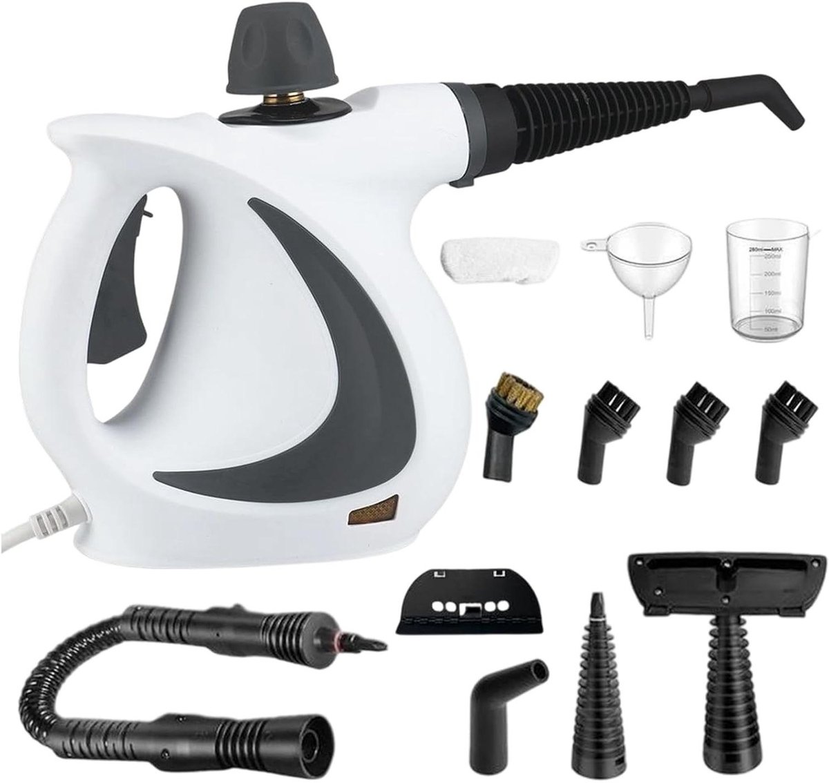 Stoomreiniger - Handstoomreiniger Reinigingsmachine - Grondig Reinigen - Hoge Druk Stoom - 12 Accessoires - Wit