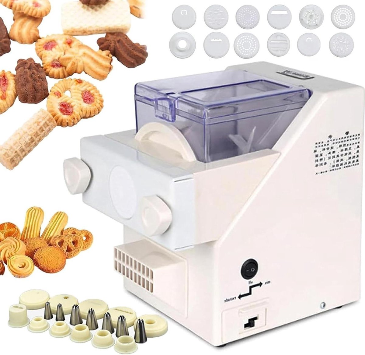 Automatische Koekjesmachine - Koekjesmaker Bakken - Zelf Koekjes Maken - 180W Krachtige Motor - 345 x 24 x 31 cm