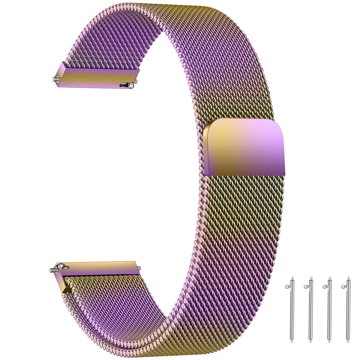 Metalen horlogeband 14-24 mm - roestvrij staal - magnetisch verstelbaar - perfect voor smartwatch - ShopVlot