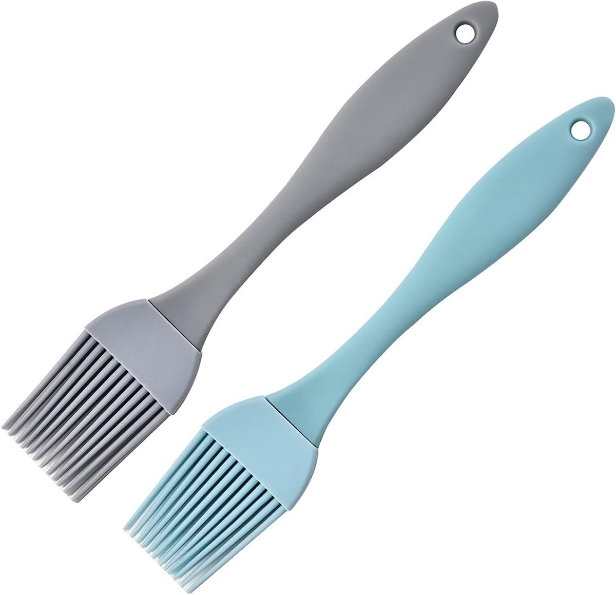 Siliconen bakborstels 17 cm - grijs, blauw - keukenpastelkwasten - ideaal voor grillen - ShopVlot