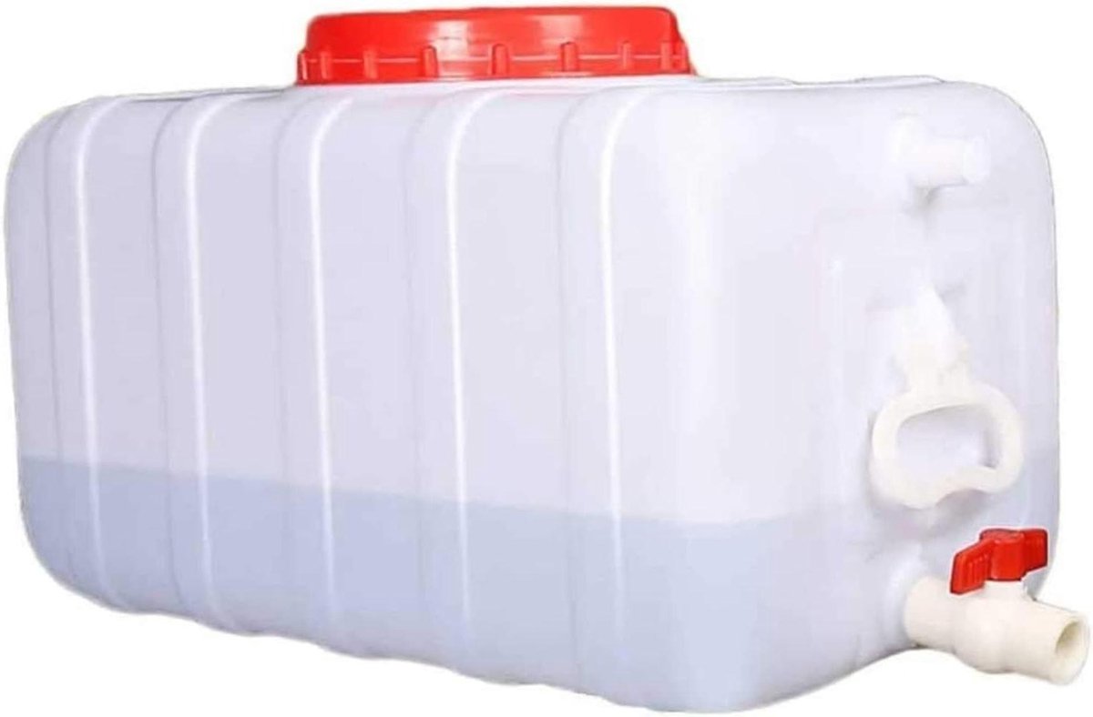 Draagbare Watercontainer - Watertank Emmer - Kamperen en Reizen - Met Kraan - 25 Liter - Wit