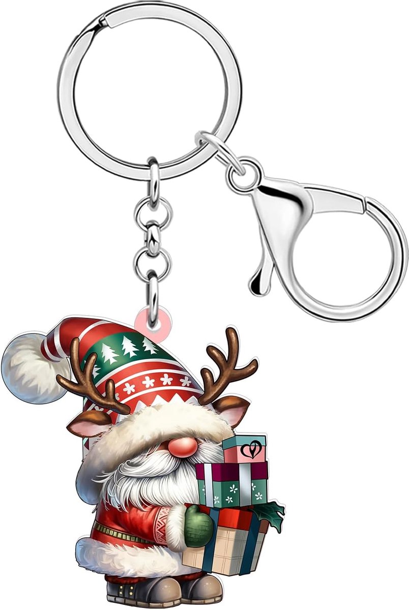 Sleutelhanger kerst dwergen - acryl - gnomes - leuk als cadeau voor dames - SnelShoppen