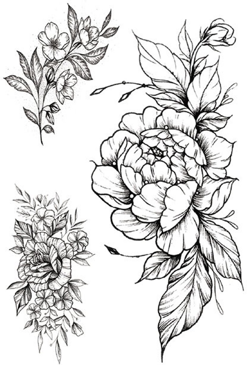 Tijdelijke tattoo bloemen delicate 3 dagen