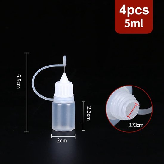 Flessen, Precision Tip Applicator Flessen, naald uiteinde dispenseren fles, dispenseren fles, knijpfles kleine, plastic fles, kleine plastic flessen voor het vullen, voor lijm inkt olieverf — afbeelding 3