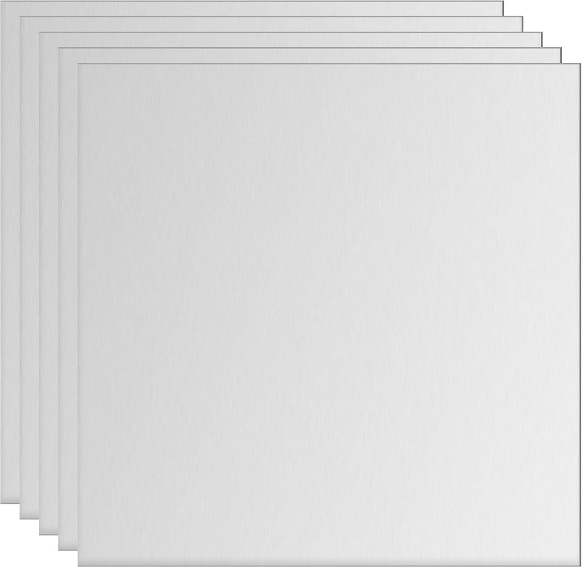 Aluminium plaat, 5 stuks 100 mm x 100 mm x 6 mm dik vierkant 6061 aluminium plaat voor industrie zilverkleurig