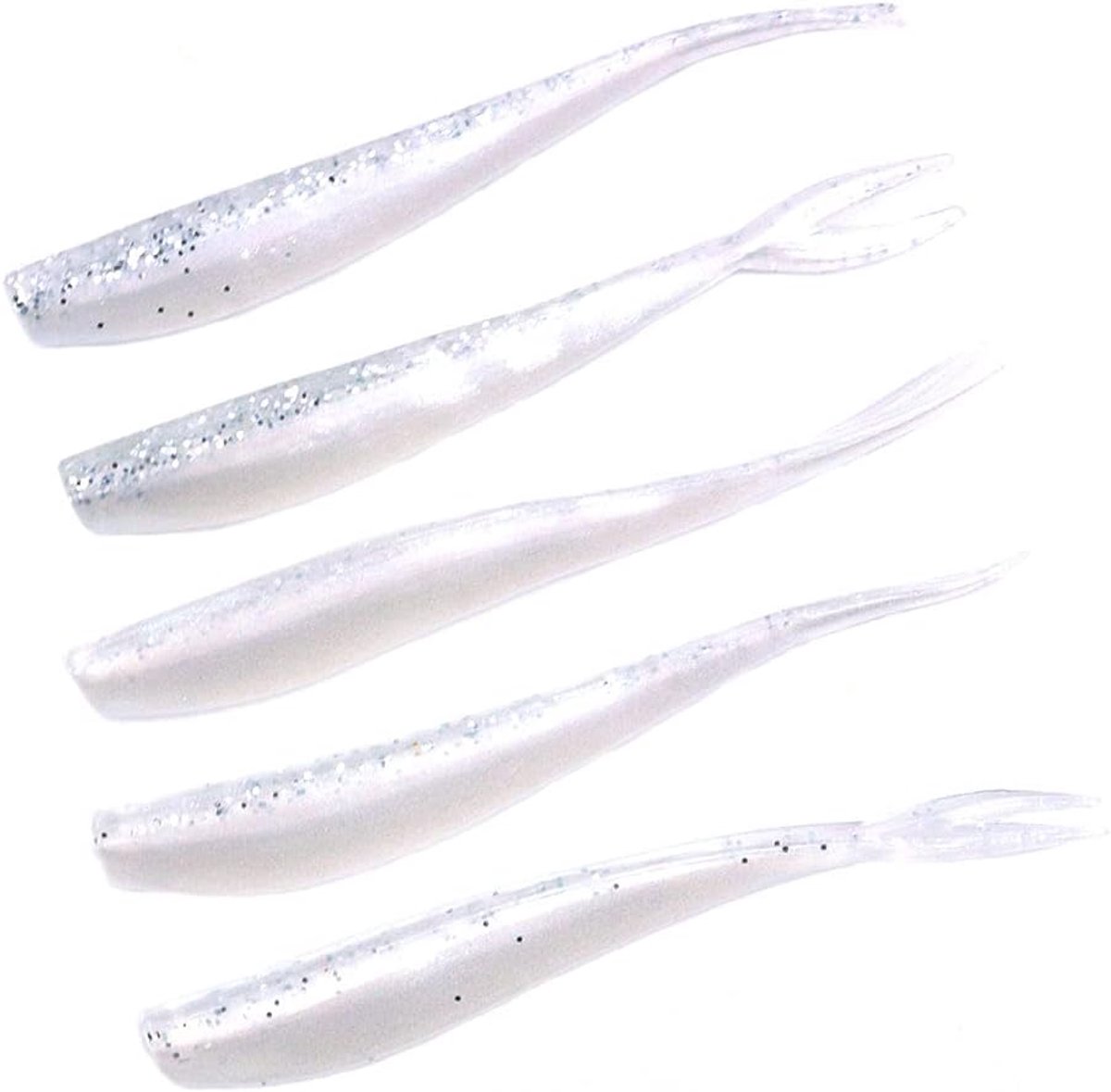 Zacht Kunstaas Zacht Plastic Aas Paddle Tail Swimbaits voor Bass Forel Topwater Vissen Lokt 70mm Wit