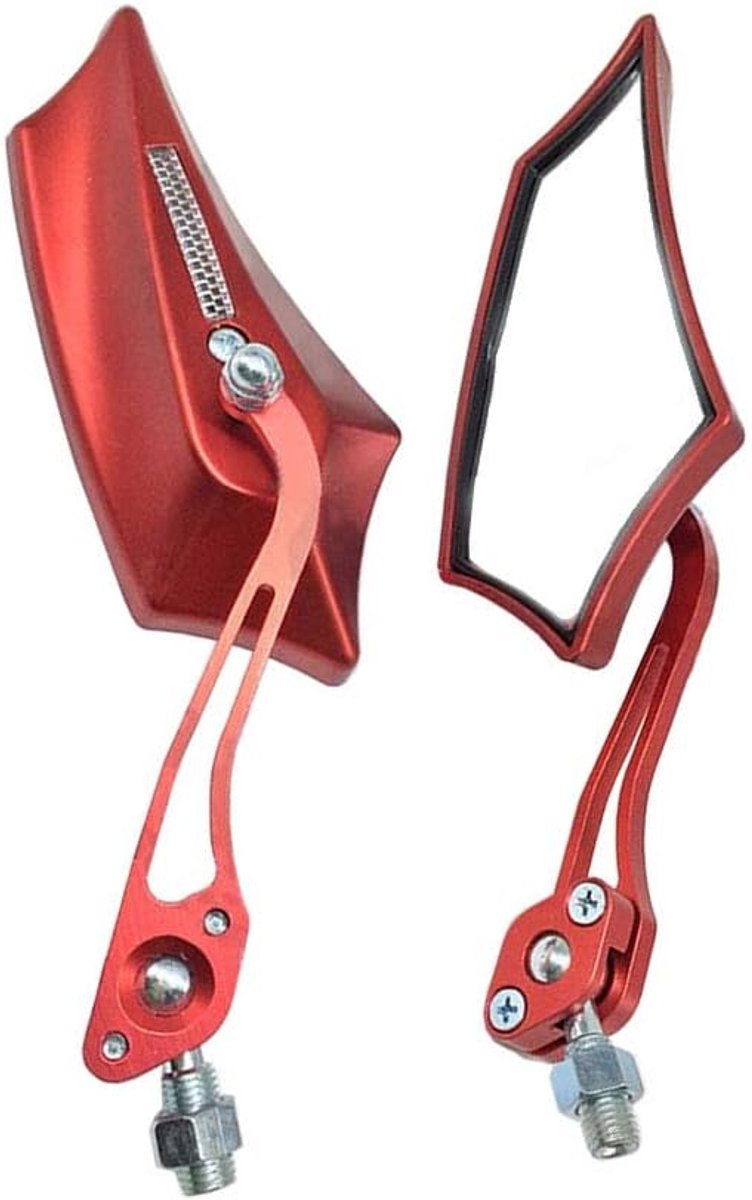 2 Stuks Motorfietsspiegels Rood Universele Motorfiets Achteruitkijkspiegel Stuurspiegels Motorfiets Spiegel Zijspiegel Motorspiegel Achteraanzicht Spiegel 8mm/10mm