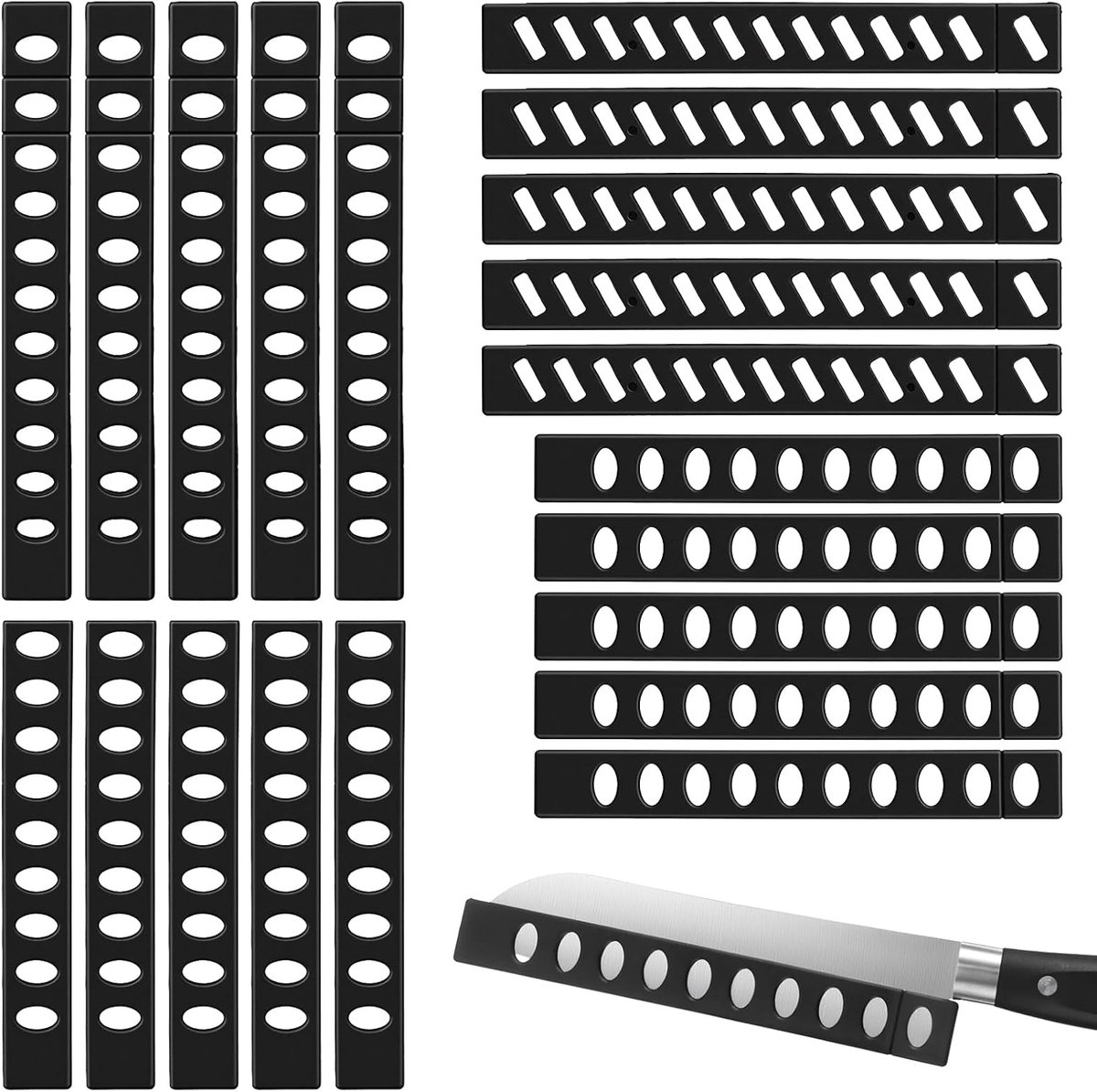 20 stuks messenbeschermhoezen, set universele messenbeschermingsset, lemmetbeschermers, keukenmessen, beschermhoes voor messen, fruitmessen, koksmes, beschermhoes, draagbaar