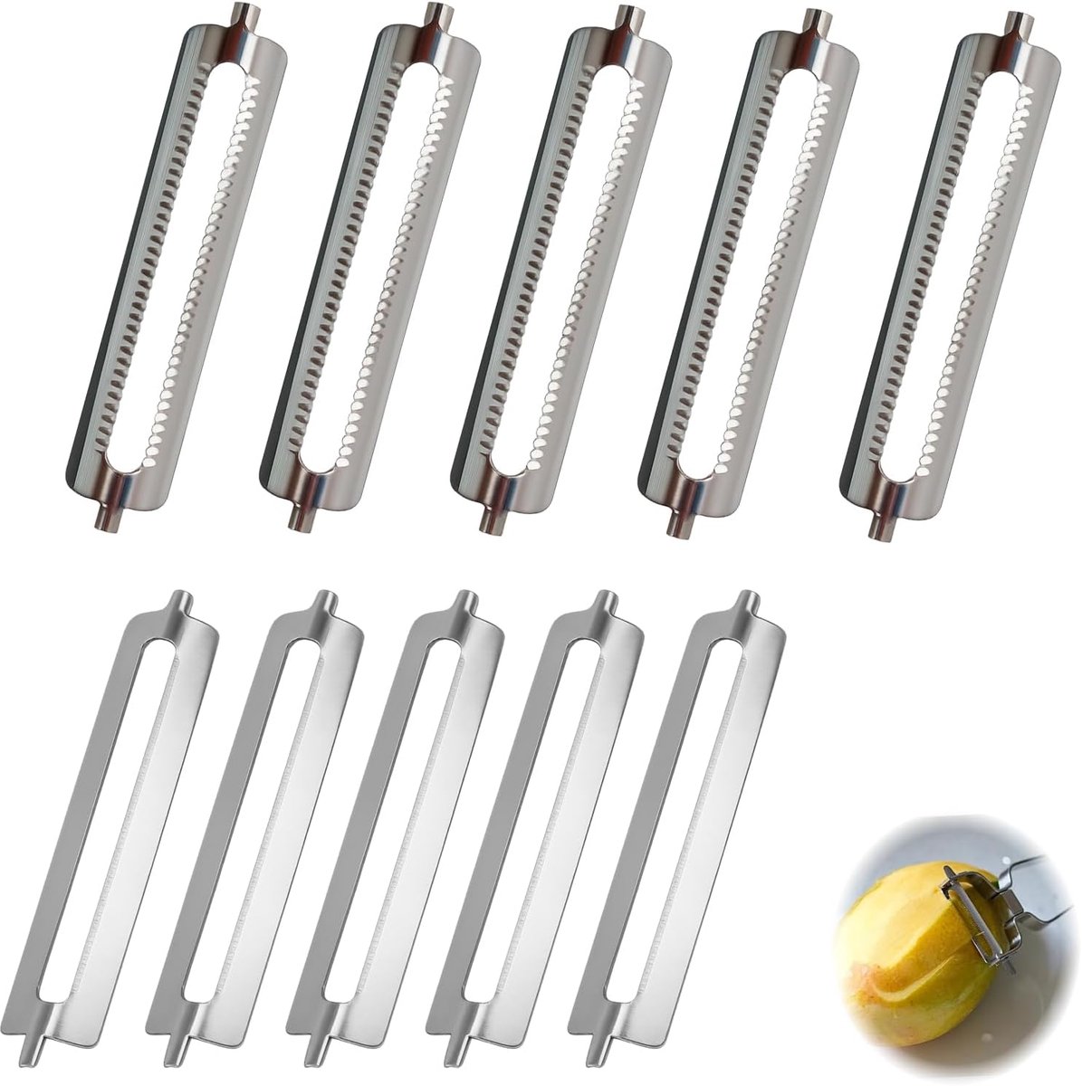 Schillers, Reservebladen voor aspergeschillers, Groenteschiller, Aardappelschiller, RVS vervangingsmessen voor keuken